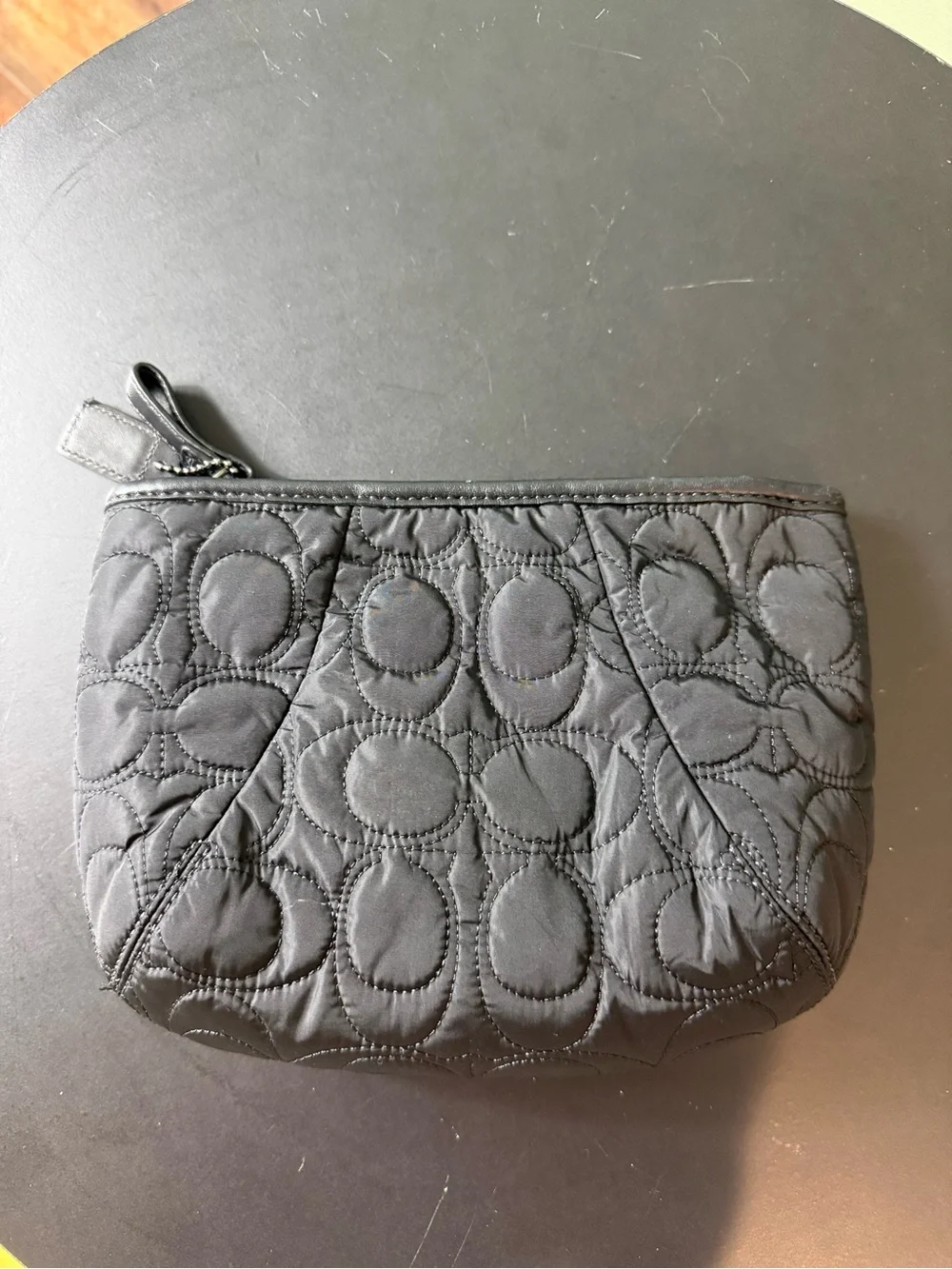 Black Quilted Women's Cosmetic Pouch